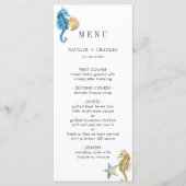 Onder het Zee Blue Gold Wedding Menu (Voorkant)
