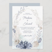 Onder het Zee Blue Waterverf koraal schelpen bruil Kaart (Voorkant / Achterkant)