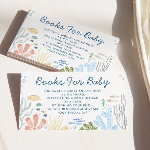 Onder het Zee Boeken Voor Baby Baby shower Informatiekaartje