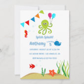 Onder het Zee Boy Birthday Party Kaart (Voorkant)