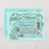 Onder het Zee Bridal Shower Invitation Briefkaart (Voorkant / Achterkant)