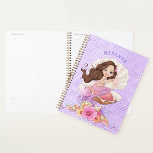 Onder het Zee Brunette Zeemeermin en Zee Shell Planner (Display)