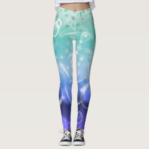 Onder het Zee Bubbles Green & Paarse Oceaan Leggings