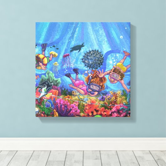 Onder het Zee Canvas Afdruk (Insitu (Houten vloer))