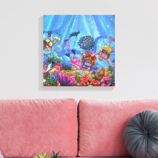 Onder het Zee Canvas Afdruk (Insitu (Woonkamer))