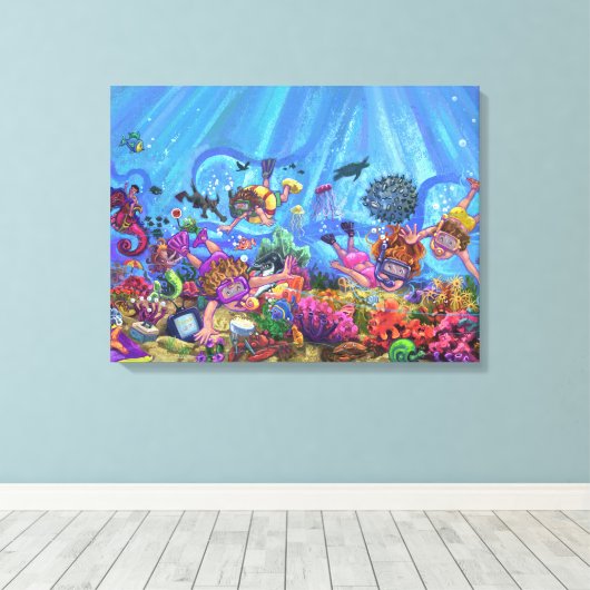 Onder het Zee Canvas Afdruk (Insitu (Houten vloer))