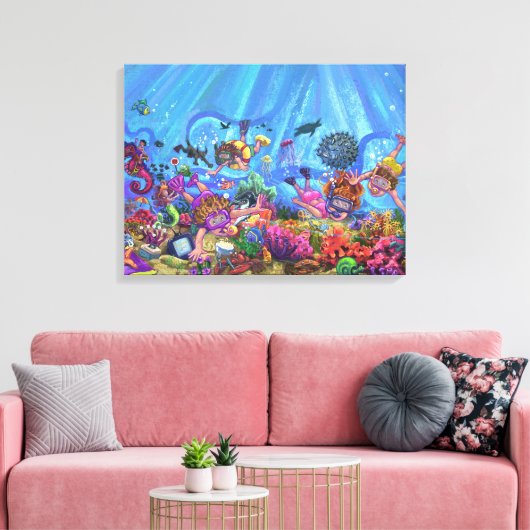 Onder het Zee Canvas Afdruk (Insitu (Woonkamer))