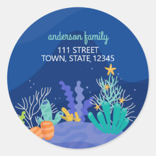 Onder het Zee Christmas Classic ronde Sticker