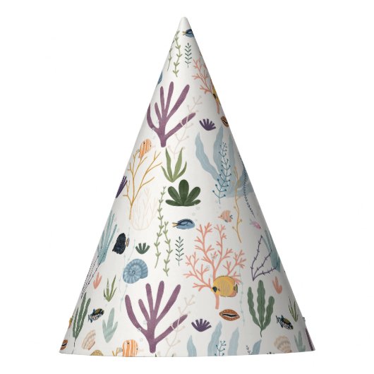 Onder het Zee Coral Party Accessoires Feesthoedjes (Voorkant)