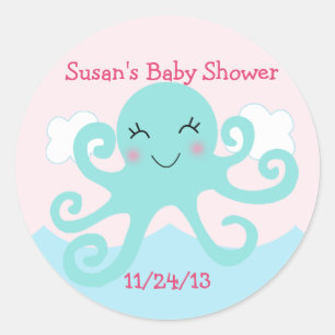 Onder het Zee Creatures/Stickers/Cupcake Toppers Ronde Sticker