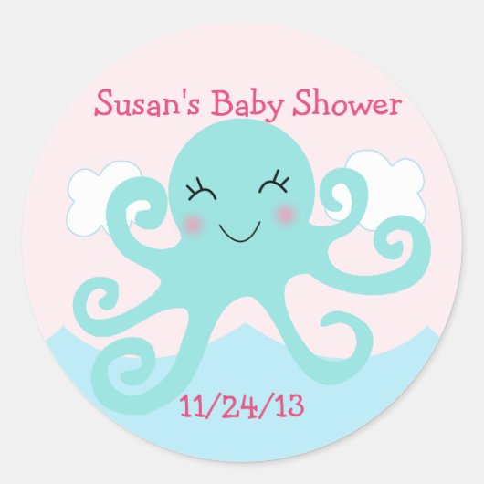 Onder het Zee Creatures/Stickers/Cupcake Toppers Ronde Sticker (Voorkant)