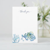 Onder het Zee Dank je Blauwe Octopus Bedankkaart (Staand voorkant)