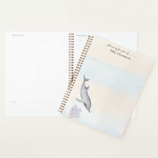 Onder het Zee Dolfijn Gepersonaliseerd 2 Planner (Display)