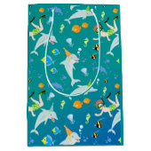 Onder het zee dolfijnen en jongen verjaardagsfeest medium cadeauzakje (Voorkant)