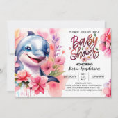 Onder het Zee Dolphin Baby shower Invitation Kaart (Voorkant)