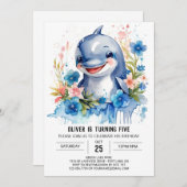 Onder het Zee Dolphin Delight Verjaardag Kaart (Voorkant / Achterkant)