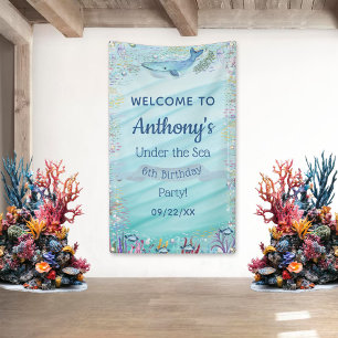 Onder het Zee elke leeftijd verjaardagsfeest welko Spandoek