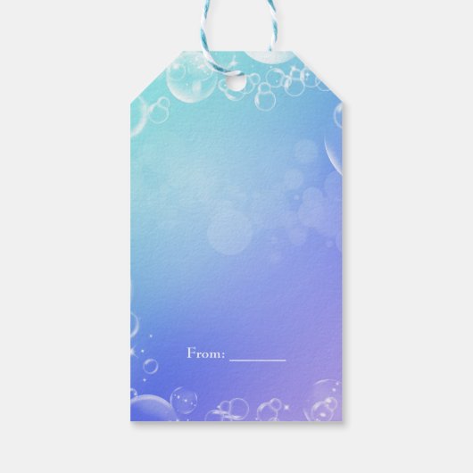 Onder het Zee Enchanted Bubbles Custom Party Favor Cadeaulabel (Achterkant)