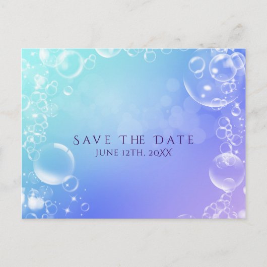 Onder het Zee Enchanted Bubbles Sla de datum op Aankondigingskaart (Voorkant)
