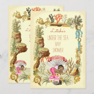 Onder het Zee Ethnic Mermaid Princess Baby shower Kaart
