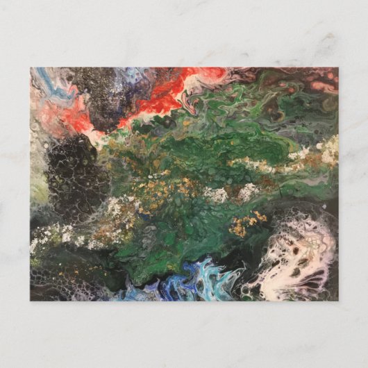 Onder het Zee Fairy-sprookje in groen Briefkaart (Voorkant)