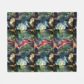 Onder het Zee Fairy-sprookje in groen Fleece Deken (Voorkant (Horizontaal))