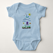 Onder het Zee Fish Adventure Baby Bodysuit