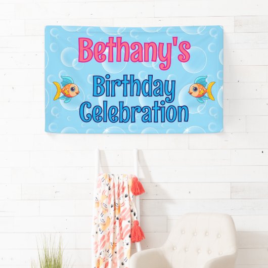 Onder het Zee Fish Custom Birthday Spandoek (Insitu)
