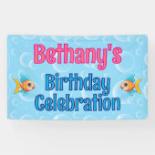 Onder het Zee Fish Custom Birthday Spandoek (Horizontaal)
