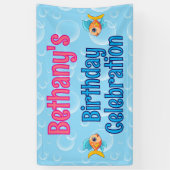 Onder het Zee Fish Custom Birthday Spandoek (Verticaal)
