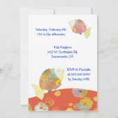 Onder het Zee Flower Fish Verjaardagsfeest Kaart (Achterkant)