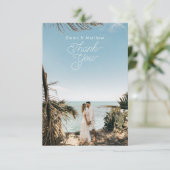 Onder het Zee Foto Bruiloft Dank u Kaart (Staand voorkant)