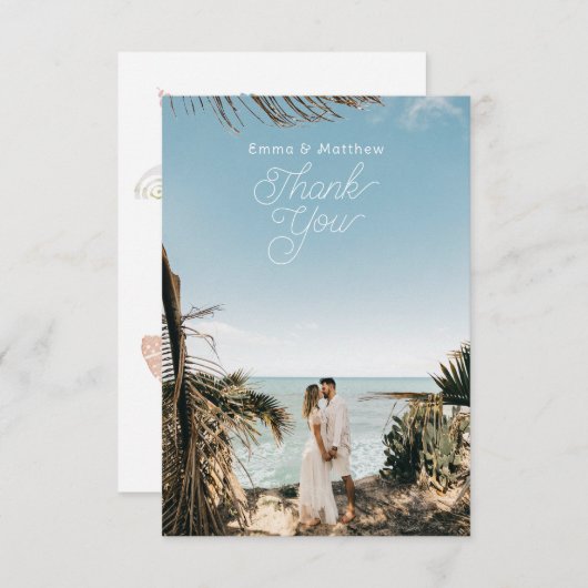 Onder het Zee Foto Bruiloft Dank u Kaart (Voorkant / Achterkant)