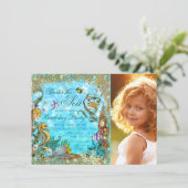 Onder het Zee Foto Verjaardagsfeest Kaart (Staand voorkant)