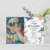 Onder het Zee Foto Zee Verjaardagsfeest Kaart (Staand voorkant)