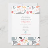 Onder het Zee Friends Pattern Invitation Kaart (Voorkant)