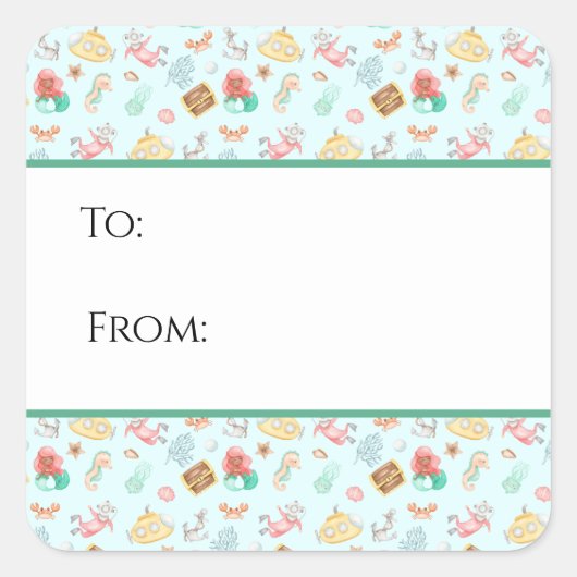 Onder het Zee Gift Label Sticker (Voorkant)