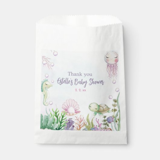 Onder het Zee Girl Favoriete Bags Bedankzakje (Voorkant)
