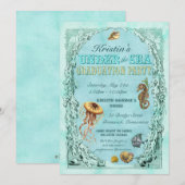 Onder het Zee Graduation party Kaart (Voorkant / Achterkant)