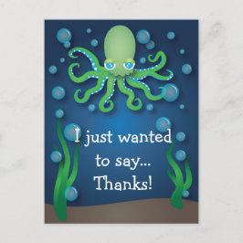 Onder het Zee Groene Octopus Dank U Briefkaart