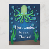 Onder het Zee Groene Octopus Dank U Briefkaart (Voorkant)