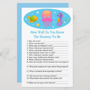 Onder het zee Hoe goed kent u de baby shower