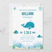 Onder het Zee Invitation Whale Kaart (Voorkant)