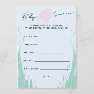 Onder het Zee Jellyfish Baby Kaart