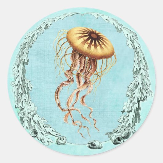 Onder het Zee Jellyfish Sticker (Voorkant)