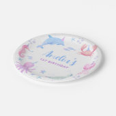 Onder het Zee Kinder 1e verjaardag Papieren Bordje (Gekanteld)