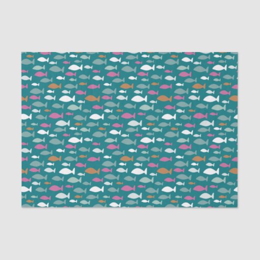 Onder het Zee Kinder vispatroon Tissuepapier (Voorkant)