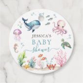 Onder het Zee Kleurrijke Ocean Animals Baby shower Bedankjes Labels (Voorkant)