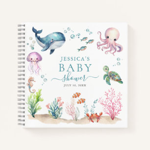 Onder het Zee Kleurrijke Ocean Animals Baby shower Notitieboek