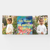 Onder het Zee Koraal Fotocollage Zeemeermin Verjaa Spandoek (Horizontaal)